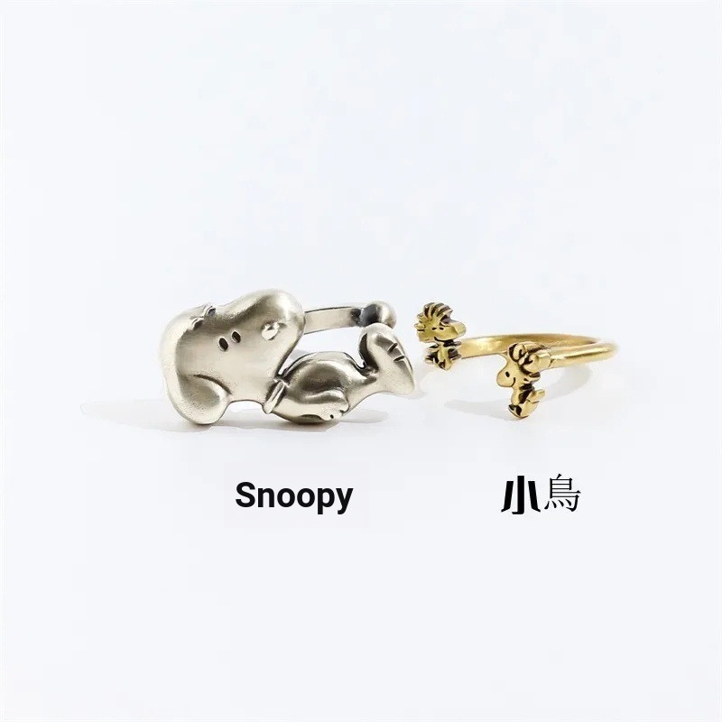 Nhẫn Snoopy & Bird Dễ Thương Phù Hợp Với Hoạt Hình Đơn Giản Giá Trị Cao Niche Thiết Kế Nhẫn Quà Tặng
