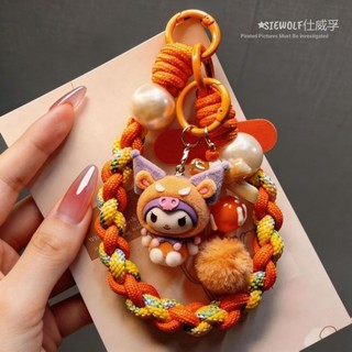 Dễ Thương Kuromi Điện Thoại Di Động Dây Bện Cotton Dây Đeo Cổ Tay Dây Đeo Móc Khóa Túi Mặt Dây Chuyền Chống Sốc Treo Dây Chuyền Quà Tặng