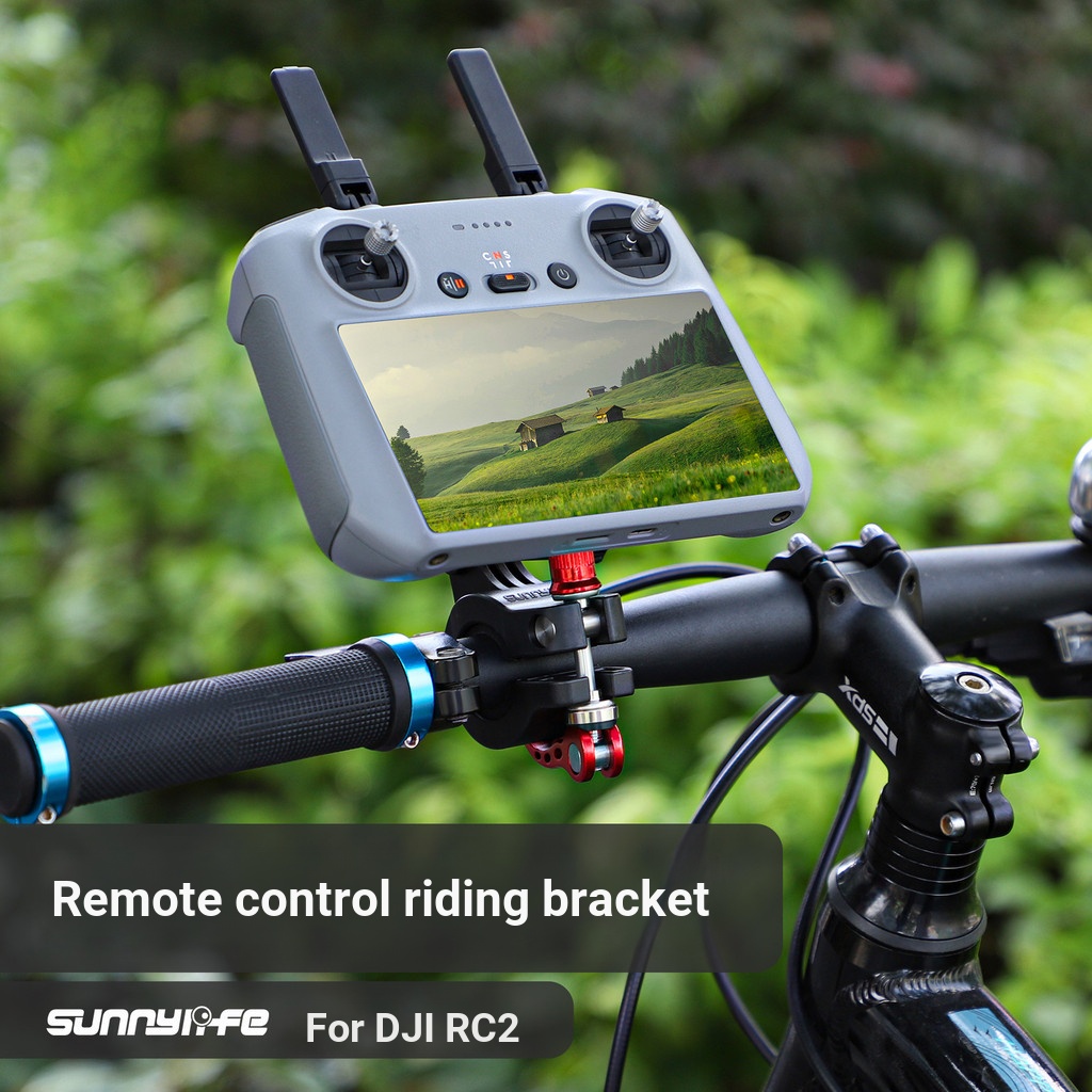 Sunnylife Thích hợp cho DJI AIR 3S / MINI 4 PRO / AIR 3 Giá đỡ xe đạp Điều khiển từ xa RC 2 Camera thể thao Kẹp xe đạp