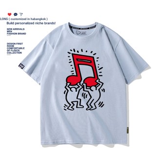 100% Cotton Keith Haring Keith Haring Áo thun ngắn tay in hình nghệ thuật thương hiệu