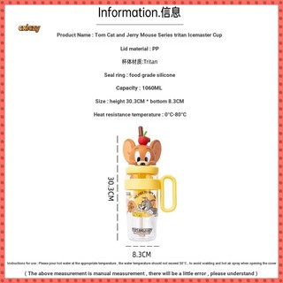 Mèo Và Chuột Hoạt Hình Búp Bê Ice Master Chai Nước 1.000Ml Cốc Uống 2025 Sinh Viên Dung Tích Lớn Ống Hút Cốc Đá Dễ Thương Master Cốc Bụng Lớn Cốc