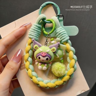 Dễ Thương Kuromi Điện Thoại Di Động Dây Bện Cotton Dây Đeo Cổ Tay Dây Đeo Móc Khóa Túi Mặt Dây Chuyền Chống Sốc Treo Dây Chuyền Quà Tặng