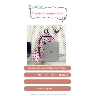 Ba lô chấm bi nhẹ Nylon Hàn Quốc heisan2026 Ba lô phong cách Hàn Quốc