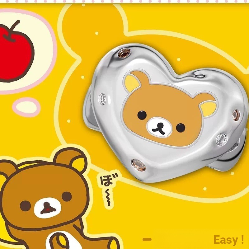 Hộp boxfun Rilakkuma Guru Series Ánh Sáng Sang Trọng Cao Cấp Cặp Đôi Nhẫn Hoạt Hình Dễ Thương Hàng Hóa Nhẫn