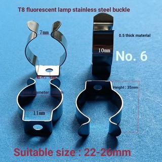 Bk T5T6 T8 T10 T12 Đèn Huỳnh Quang Ống Thép Không Gỉ Kẹp Cố Định Khóa Tròn KC7X