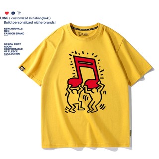 100% Cotton Keith Haring Keith Haring Áo thun ngắn tay in hình nghệ thuật thương hiệu