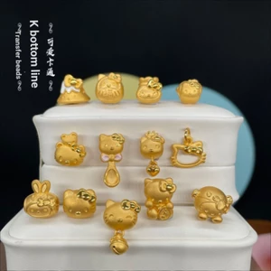 Cát Vàng Vòng Tay Bảo Quản Màu Sắc hellokitty Mèo Dharma Rồng Đầu Túi Chuông Đầu Thỏ May Mắn kt Mèo Màu Vàng Vòng Tay