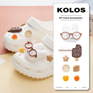 Phụ kiện Miffy thỏ ba chiều cho Crocs, khóa hoa dễ thương tháo rời, phụ kiện trang trí