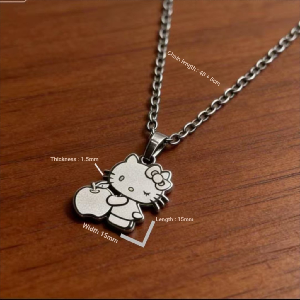 Sanrio Hello Kitty Thép Titan Vòng Cổ Nữ Sinh Viên Bạn Gái Dễ Thương Trẻ Em KT Mèo Vòng Cổ Cô Gái Xương Đòn Dây Xích