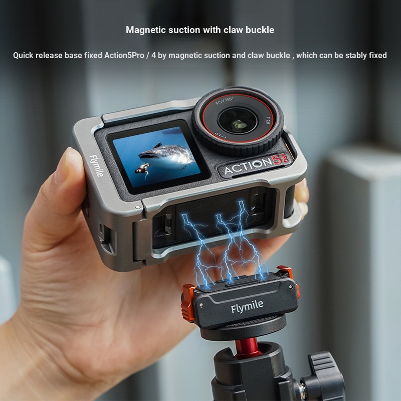 Thích hợp cho DJI ACTION 5 PRO Đế phát hành nhanh từ tính 1 / Phụ kiện đế mở rộng bộ chuyển đổi xếp chồng