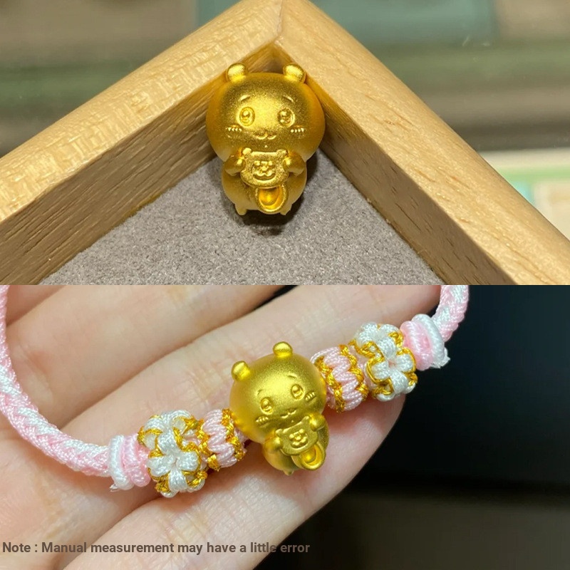 DIY Trang Sức Chiikawa Usaki Đính Hạt Giả Vàng Chiikawa Nhỏ Tám Cát Vàng Vòng Tay Chuyển Hạt