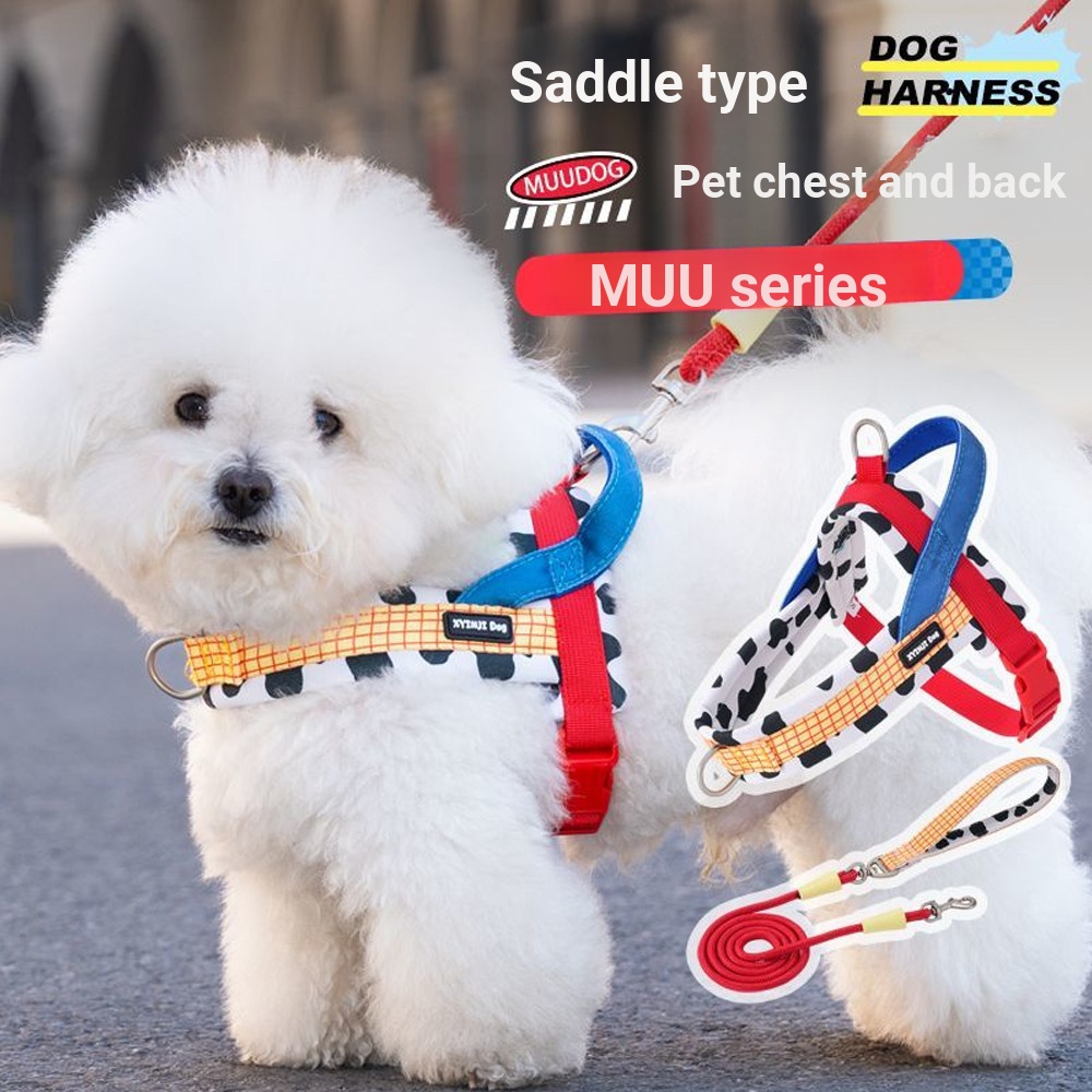 Dây Xích Chó Yên Dây Đeo Ngực Dobaamine Áo Vest Mùa Hè Phong Cách Dây Xích Nhỏ Vừa Chó Corgi Bichon Ngực Lưng Chó Đi Bộ Dây Xích