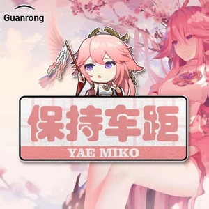 Miss Yae God Fox Yuanshen Người Mới Lái Xe Giữ Khoảng Cách Xe Văn Bản Phản Quang Xe Miếng Dán Kính Phía Sau Miếng Dán