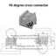 Đường kính ngoài 28mm Ống nhôm thế hệ thứ ba Ống lợi ích chính xác Khớp nhôm 90 độ Cổng nối chéo Thanh dây