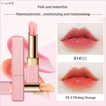 HOJO8042 Hoa Anh Đào Đổi Màu Sắc Tinh Dầu Son Dưỡng Môi Nhiệt Độ Lâu Dài Màu Phối Dưỡng Ẩm Tự Nhiên Không Khô Môi Trang Điểm Son Dưỡng Môi Son Bóng Son Bóng Son Môi Son Bóng