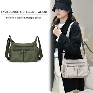 Túi đeo chéo bằng vải Nylon dung tích lớn dành cho nữ Túi đeo chéo trơn thông thường Dây đeo vai có thể điều chỉnh Multi @ -