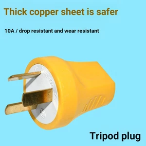 Công trường xây dựng kỹ thuật Ổ cắm điện ba lỗ chống sốc Tấm đồng dày 10A3500W Dây kết nối ba cánh 10a Phích cắm ba chân