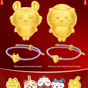 Chiikawa Đồng Thương Hiệu Hạt Xẻ Hấp Bun Bay Sóc Chuyển Hạt Vòng Tay Chúc May Mắn Hoạt Hình Dễ Thương Anime Hàng Hóa Quà Tặng