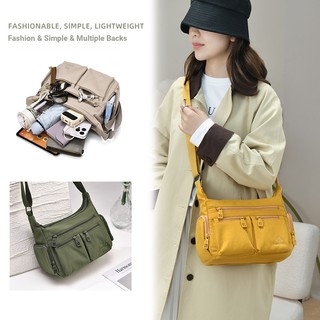 Túi đeo chéo bằng vải Nylon dung tích lớn dành cho nữ Túi đeo chéo trơn thông thường Dây đeo vai có thể điều chỉnh Multi @ -