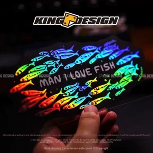 Vua Xe Dán Hộp Câu Cá Hộp Dụ Nhiều Màu Sắc Laser Xe Miếng Dán Biển Câu Cá Hoang Dã Câu Cá Câu Cá Bảo Vệ Nổ Người Cá Miếng Dán Chống Thấm Nước