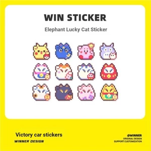 Hoạt Hình Dễ Thương Pixel Pokémon Mèo May Mắn Miếng Dán Nhỏ Xe Điện Xe Máy Miếng Dán Khung Xe Máy Miếng Dán