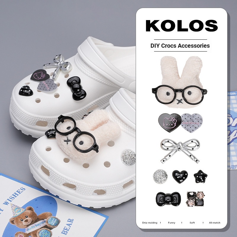 Phụ Kiện Dễ Thương Thỏ Nơ Miffy Trang Trí Giày Crocs, Hoa Có Thể Tháo Rời, Thích Hợp Cho Lỗ Busch Zhibixing ins
