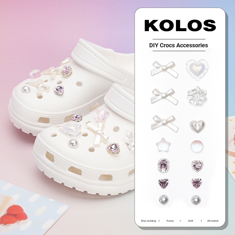 Phụ Kiện Nơ Phong Cách Ba Lê Hoa Cao Cấp Cho Crocs, Có Thể Tháo Rời, Cảm Giác, Trang Trí Giày Lỗ