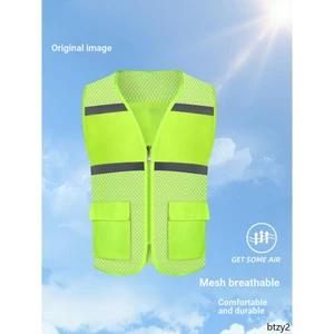 Lưới Phản Quang An Toàn Áo Phản Quang Quần Áo Vest Lưới Mùa Hè Nam Thoáng Khí Bảo Hộ Lao Động Tùy Chỉnh Công Trường Xây Dựng