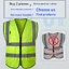 Quần áo phản quang Áo vest an toàn Áo phản quang In logo tùy chỉnh Trang xây dựng thoáng khí Huỳnh quang Xanh W