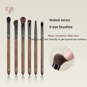 Wenjintang Walnut 6 Bàn Chải Mắt Bộ Cọ Phấn Mắt Bộ Cọ Trang Điểm Bộ Cọ Trang Điểm Nghệ Sĩ Trang Điểm Động Vật Tóc