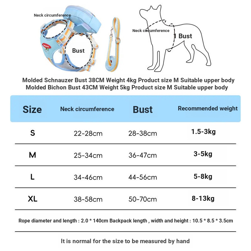 Pet-Eleven Ba lô dắt chó đi chơi, dây đeo ngực thoáng khí, chống thoát, kèm túi đựng túi vệ sinh, phù hợp cho chó nhỏ như Teddy, Pomeranian