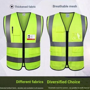 Phản Quang An Toàn Vest Lưới Thoáng Khí Túi Vàng Vest Xây Dựng Xây Dựng Giao Thông Công Trường Xây Dựng Quần Áo