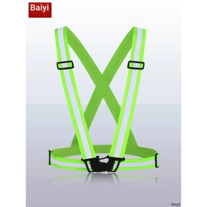 Baiyi Phản Quang Vest Phản Quang Webbing Vest Co Giãn Phản Quang Dây An Toàn Chạy Ban Đêm Dây Đàn Hồi Phản Quang Áo