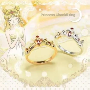 Nhẫn Thủy Thủ Mặt Trăng Thời Trang Đơn Giản Cảm Giác Cao Cấp Hai Chiều Anime Nhẫn Niche Thiết Kế Hình Trái Tim Chỉ Số Nhẫn