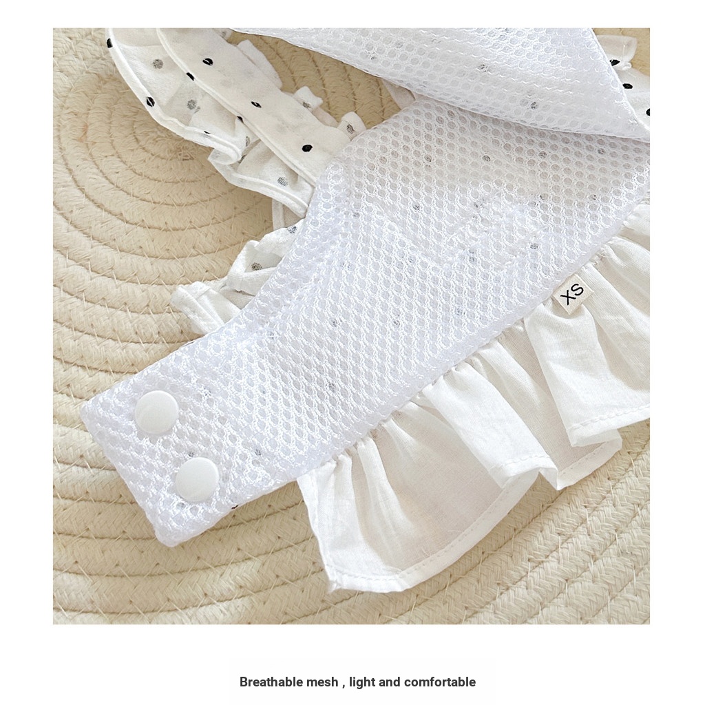 [Pet-Eleven] Đầm chấm bi cho thú cưng Quần áo cho chó mèo Dây xích mèo Đi bộ chống vỡ Dây Vest cho chó cưng Maltese Yorkshire Dây đeo ngực