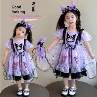 Cô Gái Trang Phục Cô Gái Gothic Đầm Công Chúa Cô Gái Tím Đầm Trẻ Em cosplay Trình Diễn Trang Phục X250720