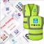Quần áo phản quang Áo vest an toàn Áo phản quang In logo tùy chỉnh Trang xây dựng thoáng khí Huỳnh quang Xanh W
