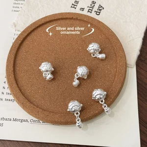 Bạc Nguyên Chất 999 Hoa Cưới Cừu pianno Bianno Chuyển Hạt Mặt Dây Chuyền Handmade DIY Bện Dây Vòng Tay Mèo Dễ Thương