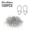 10-39.6kg Phụ kiện câu cá cường độ cao 100 chiếc Snap 00 # -3 # Khóa kết nối bằng thép không gỉ cho nước mặn