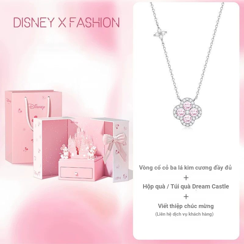 Disney Lucky Bốn Lá Clover Vòng Cổ Nữ 2026 Phong Cách Mới Cao Cấp Niche Quà Tặng Tinh Tế Cho Bé Gái Quà Tặng Sinh Nhật Đồng Sản Xuất