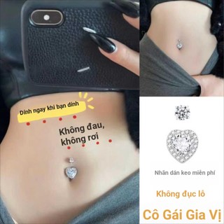 🔥 quyến rũ 🔥 Phụ kiện trang trí rốn có hàng sẵn Khuyên cho nữ gợi cảm cá tính Đính đá Miếng dán che sẹo Phong cách Âu Mỹ Khuyên rốn giả Không cần lỗ xỏ ♛Móng tay rốn không lỗ giả dính kim cương giả nhẫn không cần đục lỗ móng tay cá tính❈