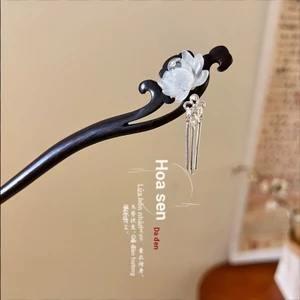 Cổ Cao Cấp Sen Gỗ Đàn Hương Kẹp Tóc Nữ Hiện Đại Ngựa Mặt Váy Cuộn Dây Hàng Ngày Kẹp Tóc Phụ Kiện Tóc