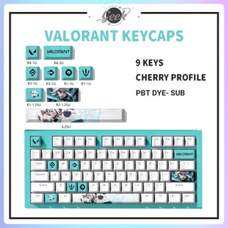 Bộ Kỹ Năng Đại Lý Keycaps VALORANT Cho Bàn Phím Cơ 9 Phím