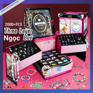 Đồ chơi DIY trẻ em Vòng tay hạt pha lê thủ công / hộp trang sức vòng cổ, quà tặng sinh nhật của bé gái thủ công, Giáng sinh, Quà tặng sinh nhật năm mới Bộ cầu vồng