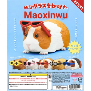 Hàng có sẵn Nhật Bản Qitan Gashapon Kính râm Guinea Pig Guinea Pig Hamster Bán thứ hai dễ thương K8F3