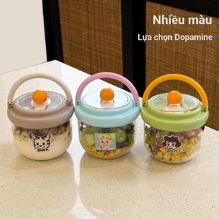 Cốc yến mạch Kín Chống Rò Rỉ Dung Tích Lớn Với Nĩa Thìa Ăn Sáng Cốc Sữa Di Động Bột Yến Mạch Cốc Nhẹ Thực Phẩm Salad Bát