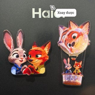 Kawaii Zootopia Xoay Nam Châm Tủ Lạnh Hoạt Hình Dễ Thương Thiết Kế Động Vật Từ Tủ Lạnh Miếng Dán Dành Cho Người Hâm Mộ Trang Trí Quà Tặng