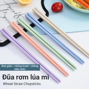 1 / 5 Đôi Đũa Ăn Bằng Sợi Rơm Lúa Mì An Toàn Chống Bỏng Cho Học Sinh / Nhà Hàng