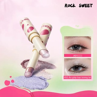 ROCK SWEET Nổ Phổ Cảm Giác Nước Phấn Mắt Dính Người Lười Một Cảm Ứng Đúc Ngọc Trai Khói Trang Điểm Trái Đất Màu Phấn Mắt Bút
