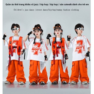 Áo Hip Hop Cho Bé Gái Đồ Nhảy Cho Đồ Nhảy Hiện Đại Bé Trai Trẻ Em Set Đồ Dance Đồ Biểu Diễn Cho Đồ Nhảy Zumba